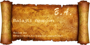 Balajti Agapion névjegykártya