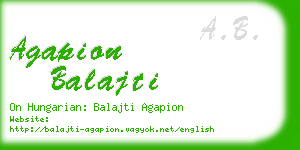 agapion balajti business card
